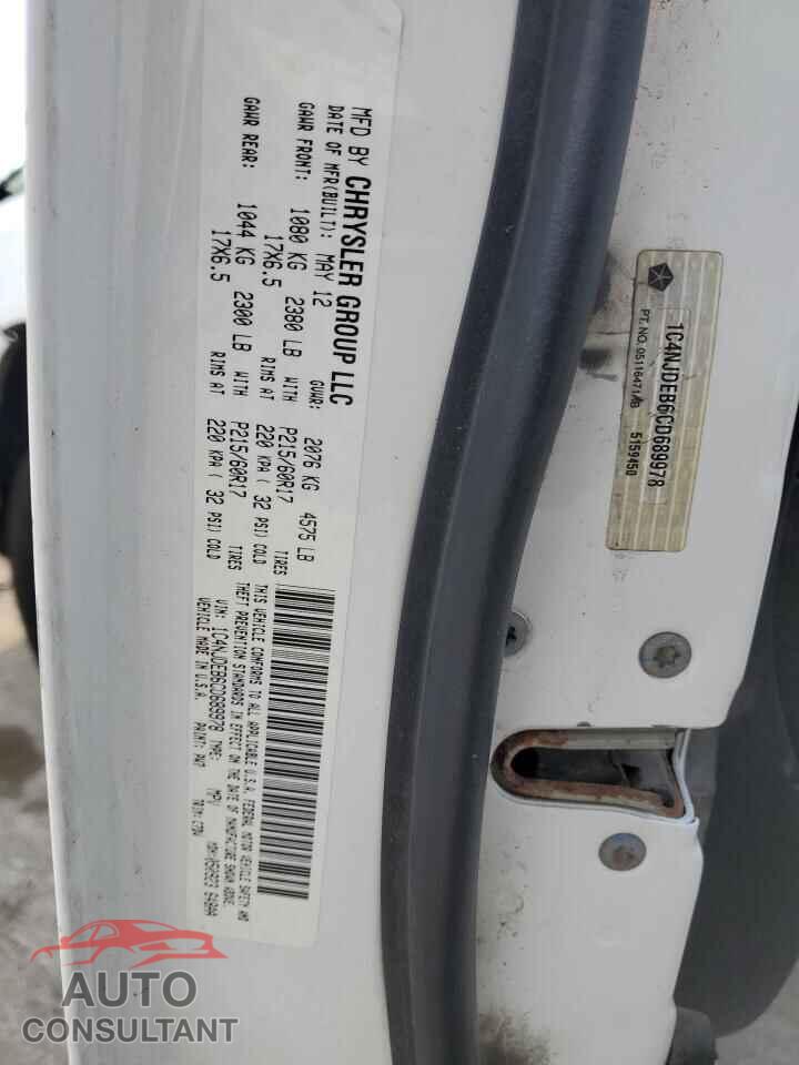 JEEP COMPASS 2012 - 1C4NJDEB6CD689978