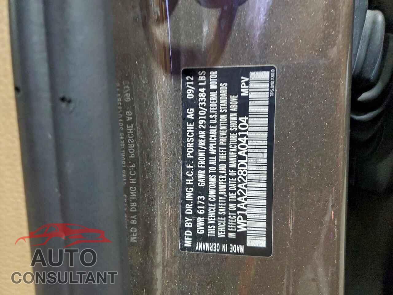 PORSCHE CAYENNE 2013 - WP1AA2A28DLA04104