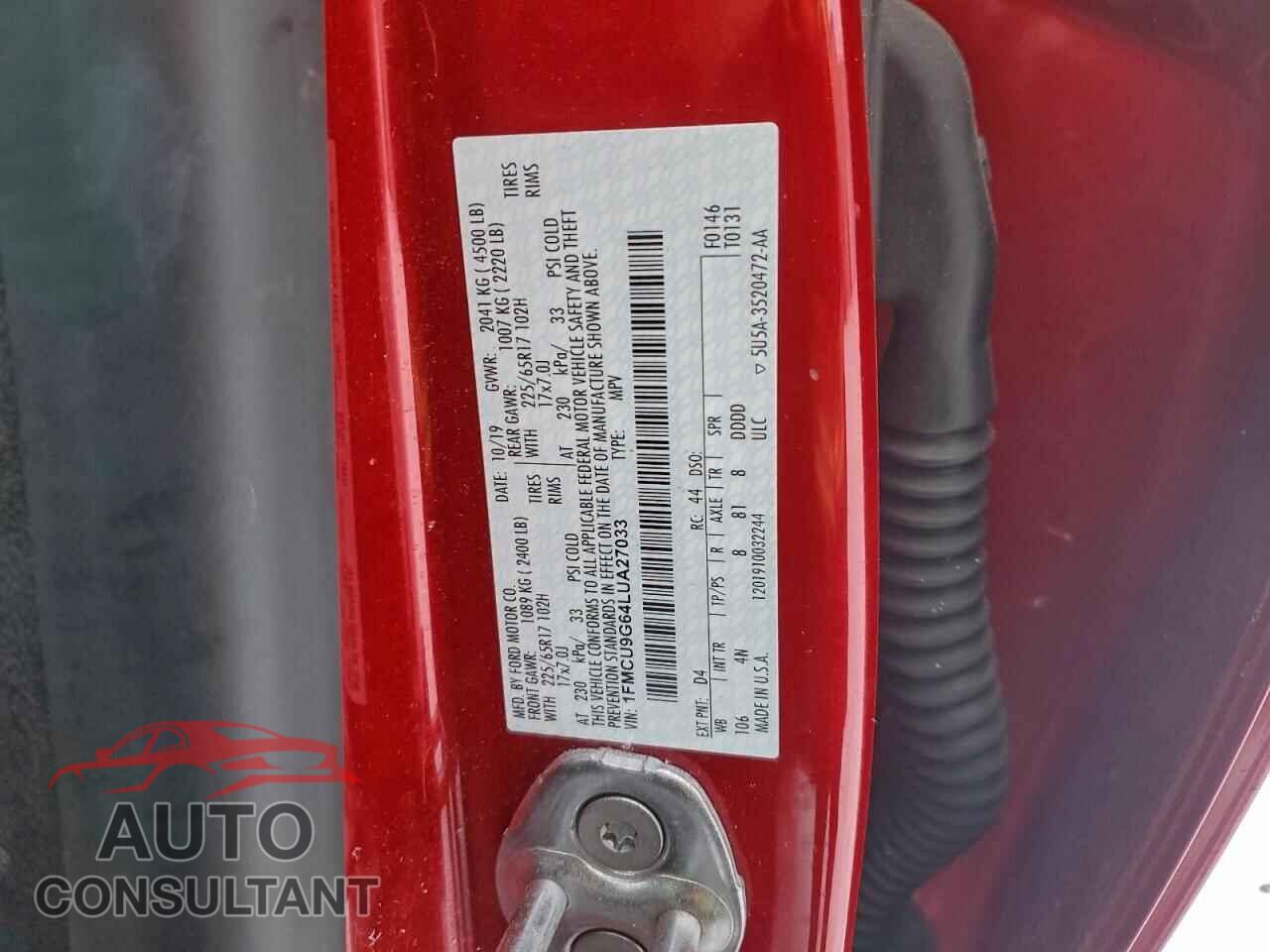 FORD ESCAPE 2020 - 1FMCU9G64LUA27033