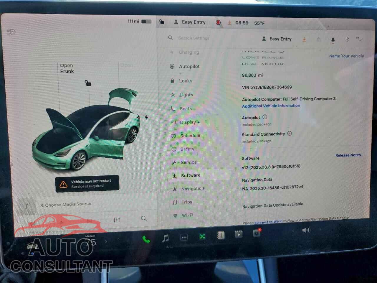 TESLA MODEL 3 2019 - 5YJ3E1EB8KF364699