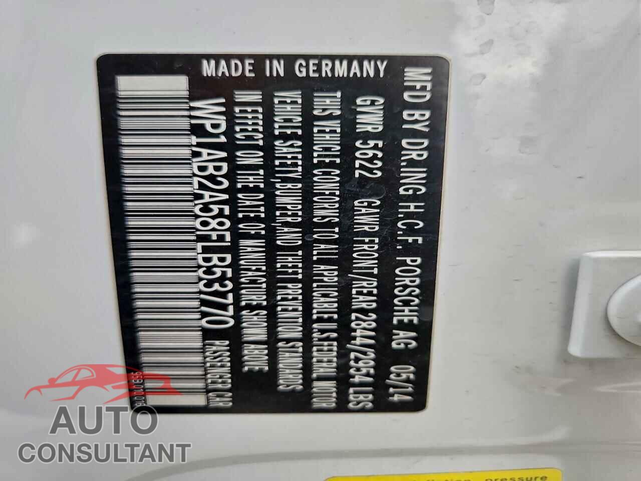 PORSCHE MACAN 2015 - WP1AB2A58FLB53770