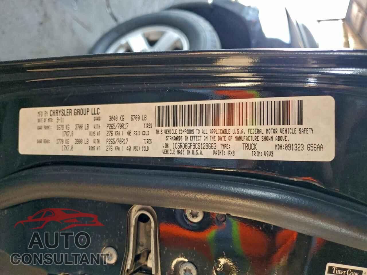 DODGE RAM 1500 2012 - 1C6RD6GP9CS129663