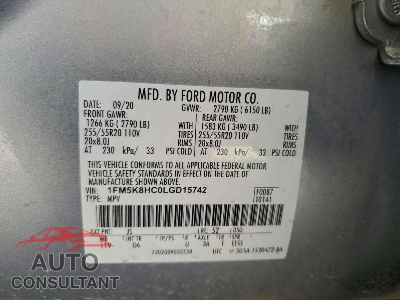 FORD EXPLORER 2020 - 1FM5K8HC0LGD15742