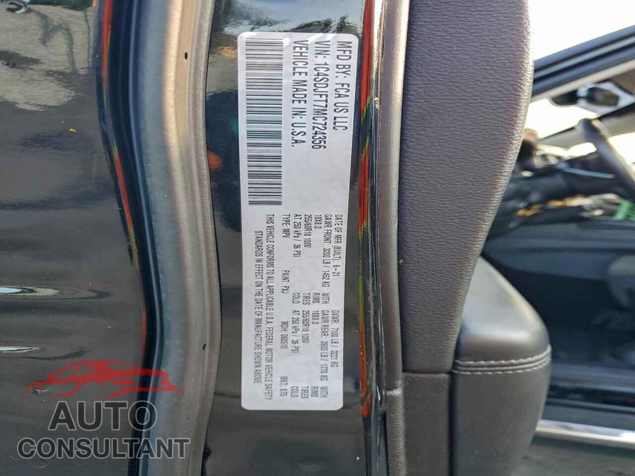 DODGE DURANGO 2021 - 1C4SDJFT7MC724356
