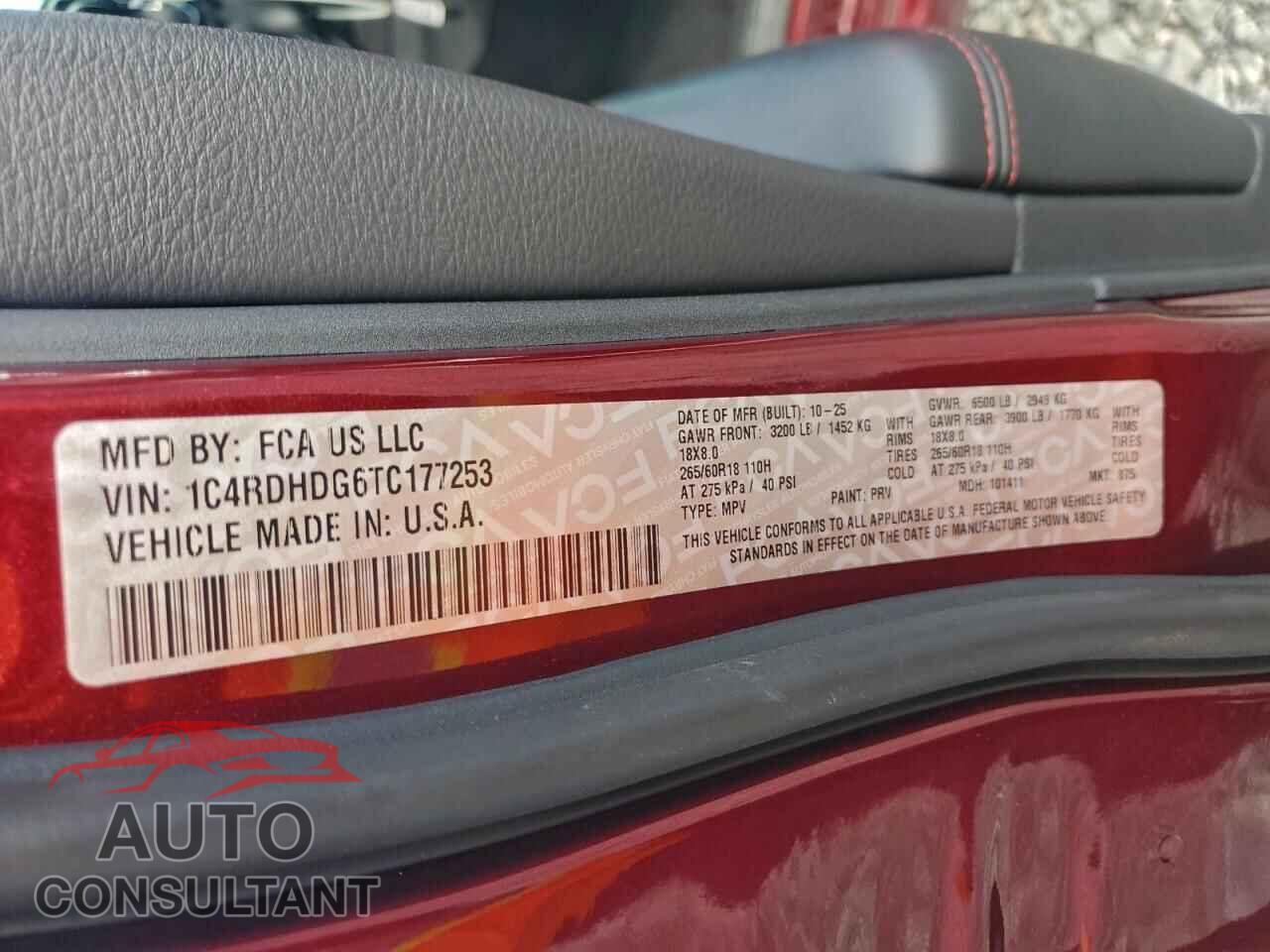 DODGE DURANGO 2026 - 1C4RDHDG6TC177253