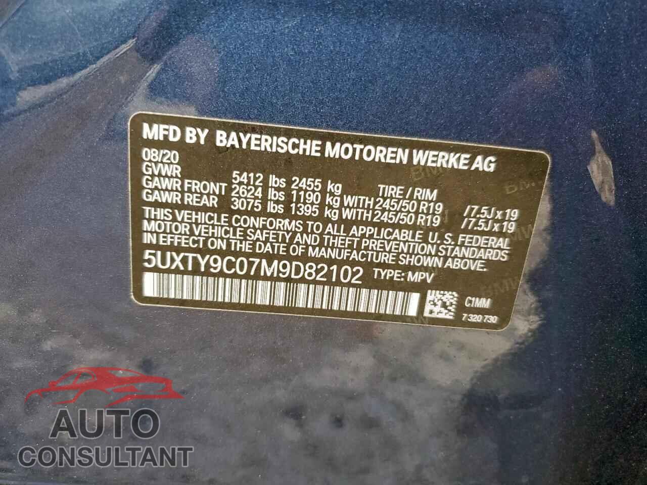 BMW X3 2021 - 5UXTY9C07M9D82102