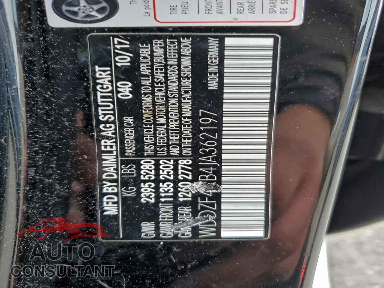 MERCEDES-BENZ E-CLASS 2018 - WDDZF4KB4JA362197