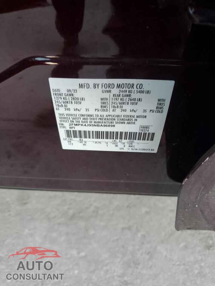 FORD EDGE 2022 - 2FMPK4J95NBA96898