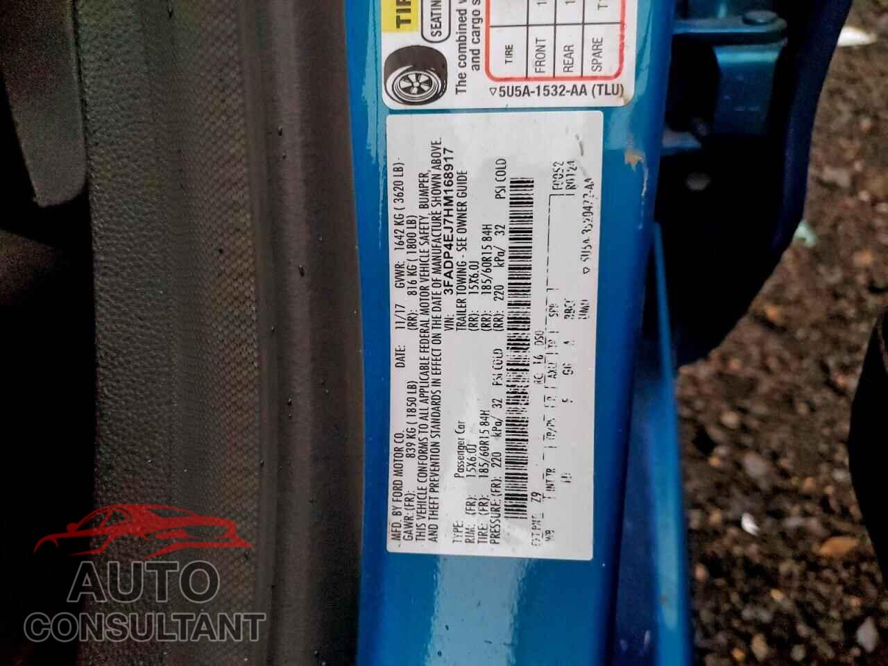FORD FIESTA 2017 - 3FADP4EJ7HM168917