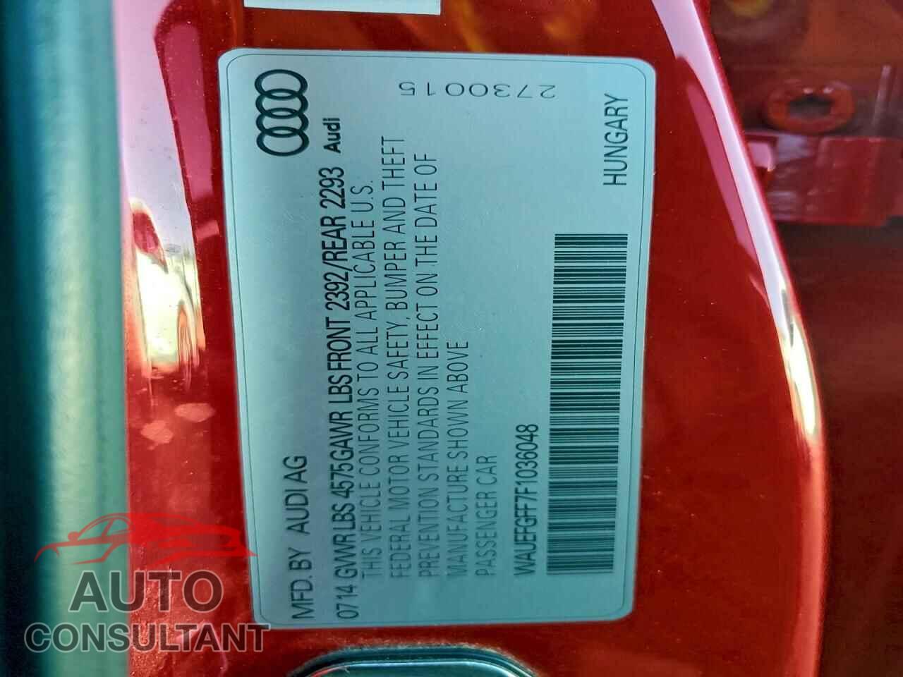 AUDI A3 2015 - WAUEFGFF7F1036048