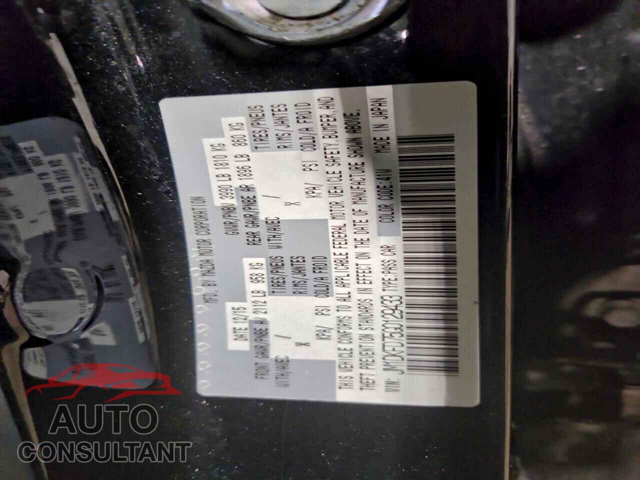 MAZDA CX-3 2016 - JM1DKFD75G0129433