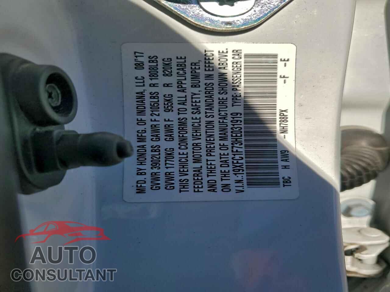 HONDA CIVIC 2017 - 19XFC1F73HE031919