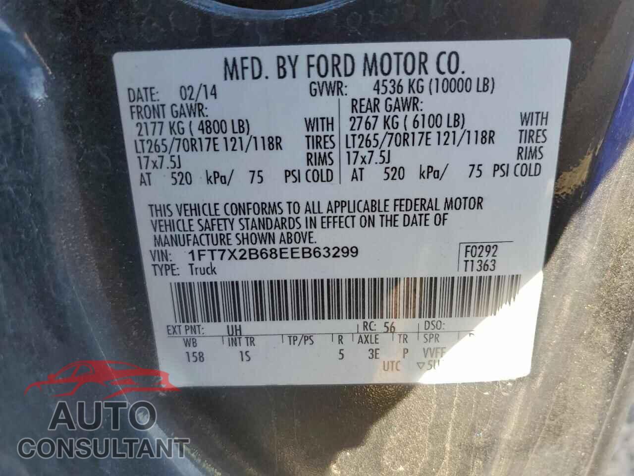 FORD F250 2014 - 1FT7X2B68EEB63299