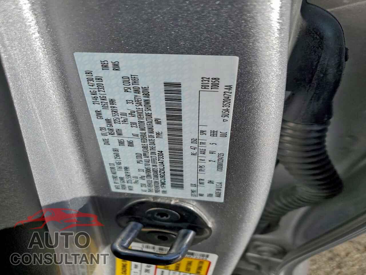 FORD ESCAPE 2020 - 1FMCU9DZXLUA73304