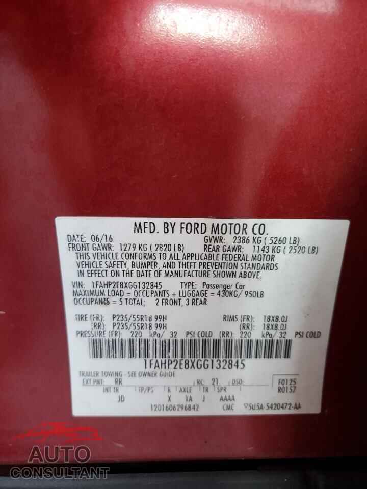 FORD TAURUS 2016 - 1FAHP2E8XGG132845