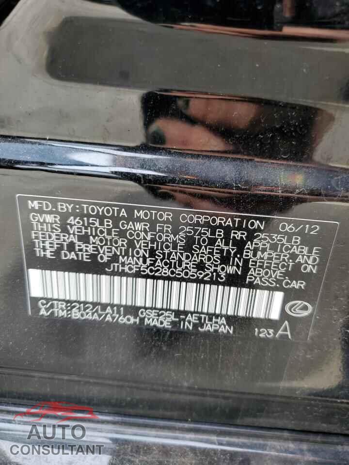 LEXUS IS 2012 - JTHCF5C28C5059213