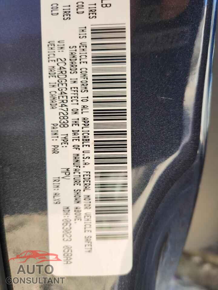 DODGE CARAVAN 2014 - 2C4RDGEG4ER472838