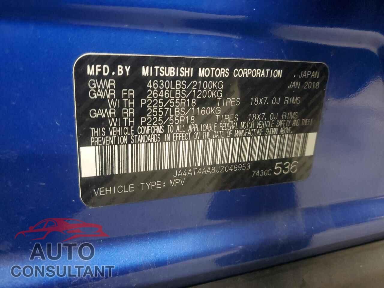 MITSUBISHI ECLIPSE 2018 - JA4AT4AA8JZ046953