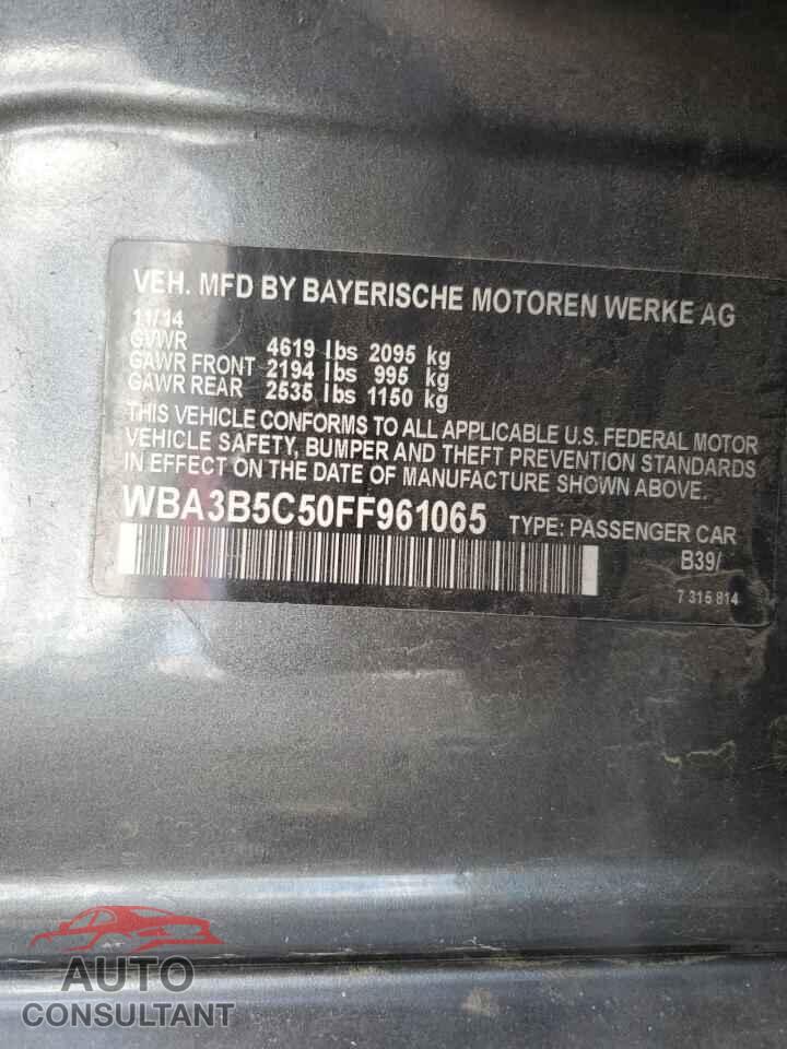BMW 3 SERIES 2015 - WBA3B5C50FF961065