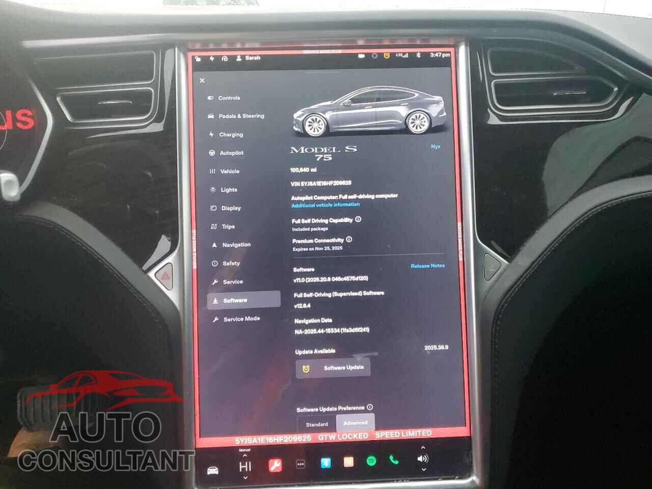 TESLA MODEL S 2017 - 5YJSA1E16HF209625