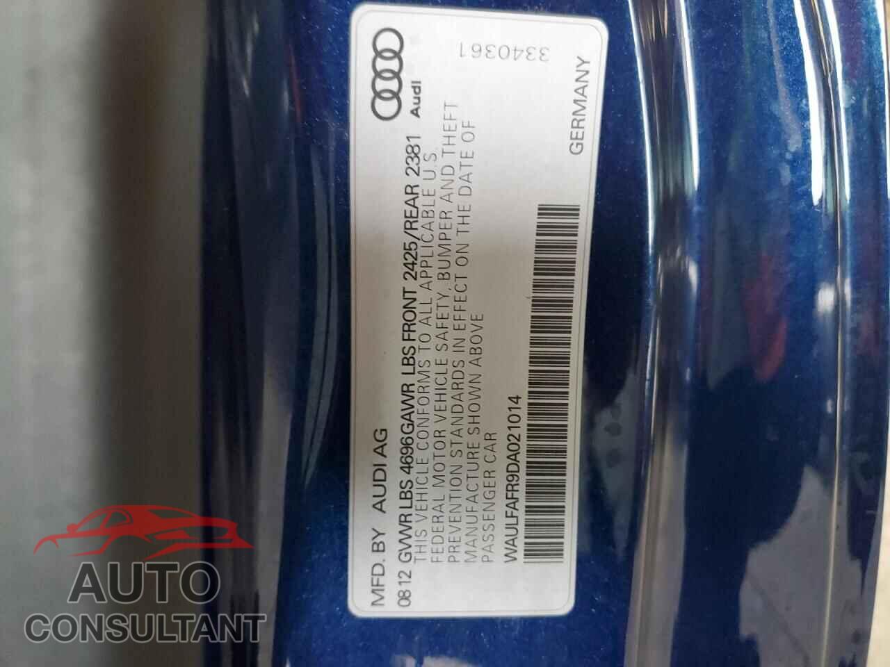 AUDI A5 2013 - WAULFAFR9DA021014