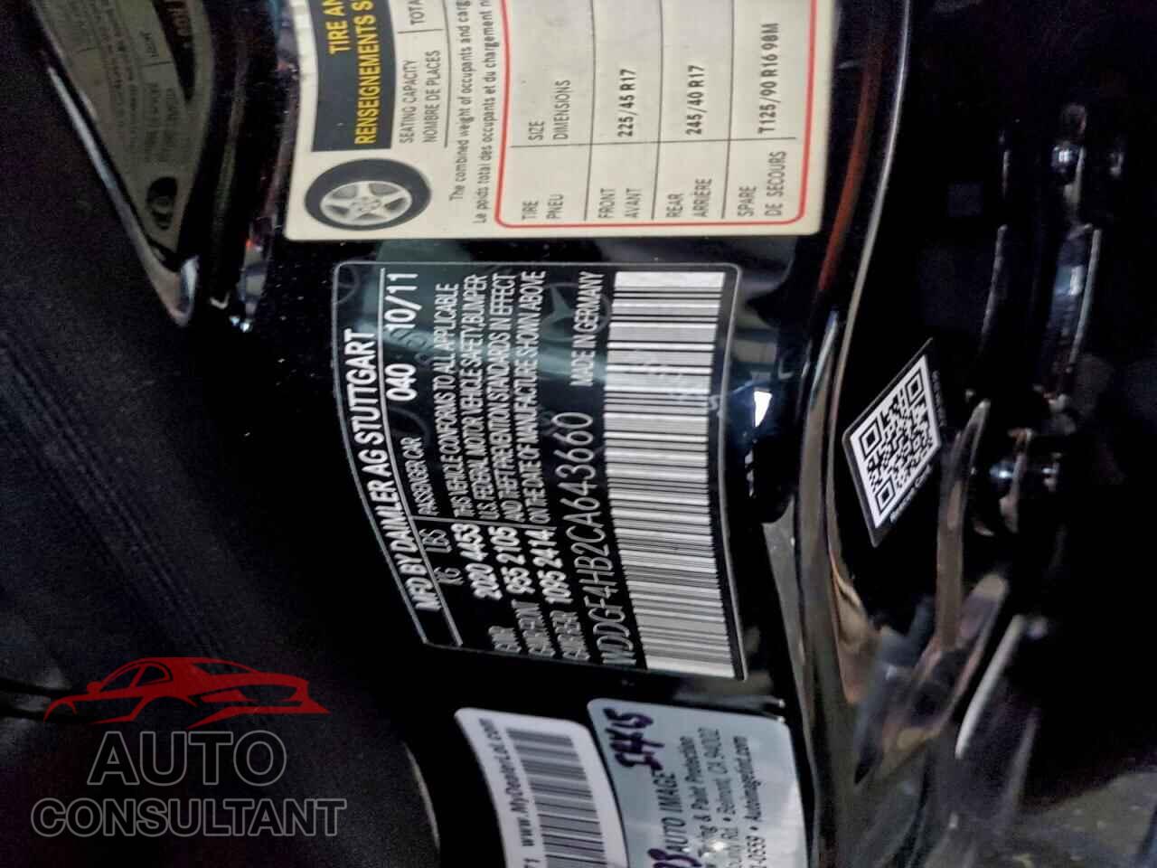 MERCEDES-BENZ C-CLASS 2012 - WDDGF4HB2CA643660