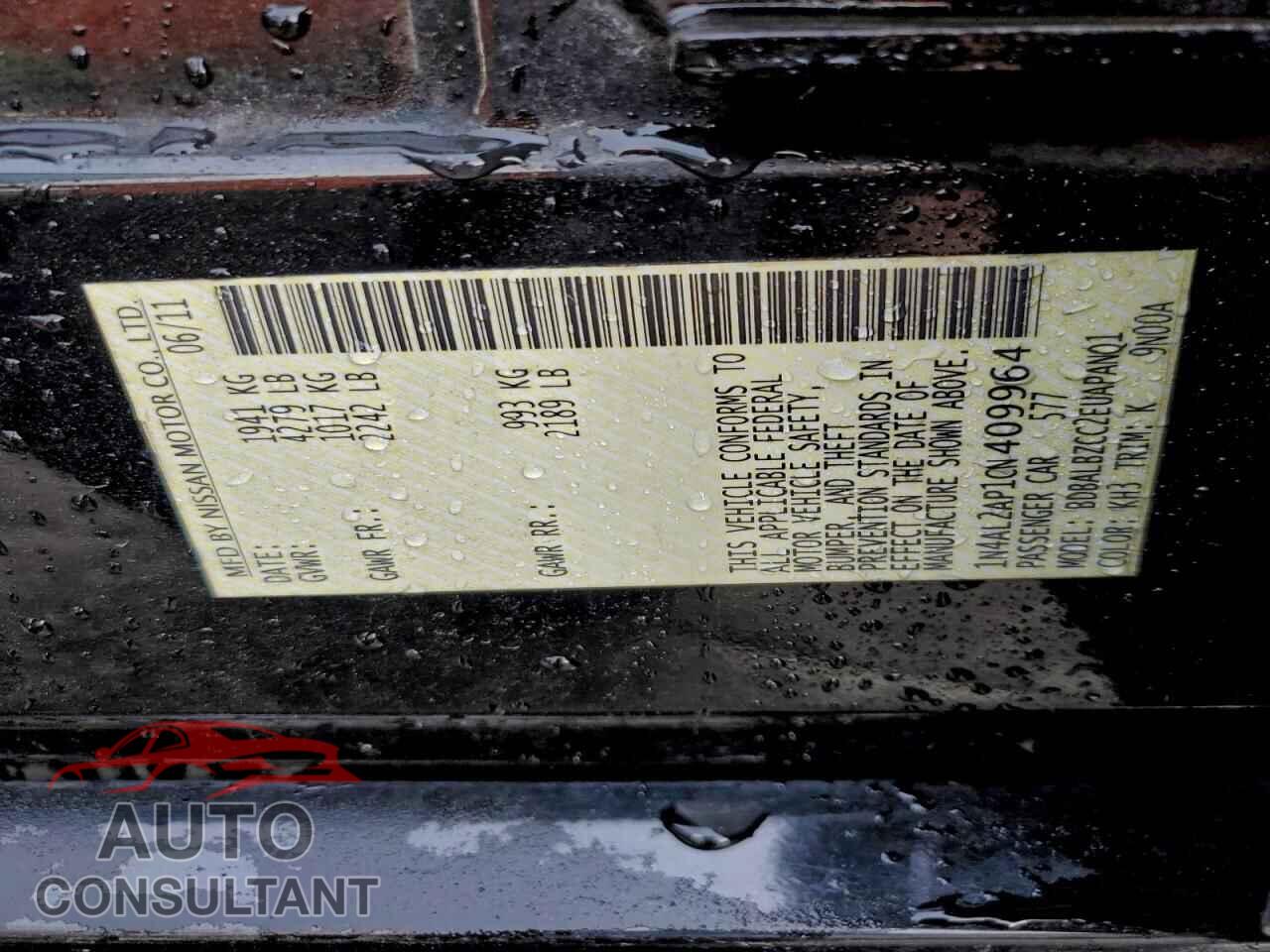NISSAN ALTIMA 2012 - 1N4AL2AP1CN409964