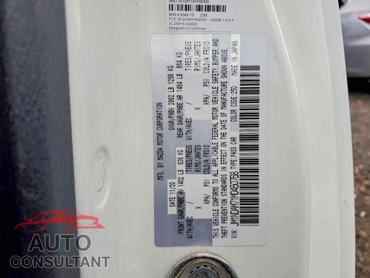 MAZDA MX5 2021 - JM1NDAM71M0450768
