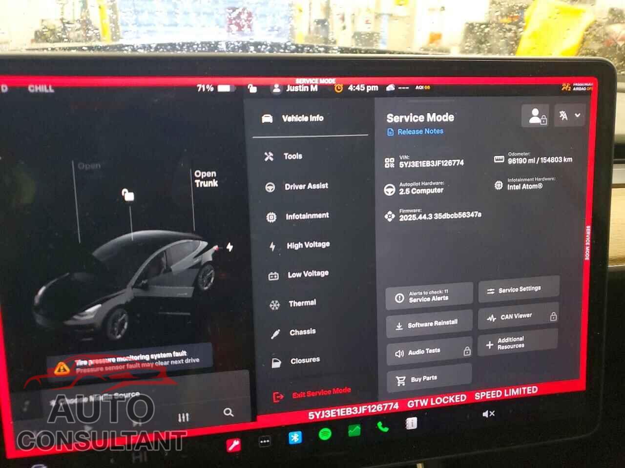 TESLA MODEL 3 2018 - 5YJ3E1EB3JF126774