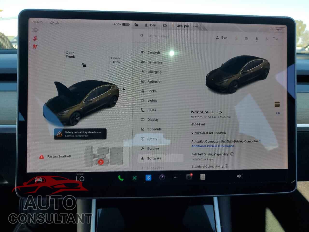 TESLA MODEL 3 2020 - 5YJ3E1EA1LF633165