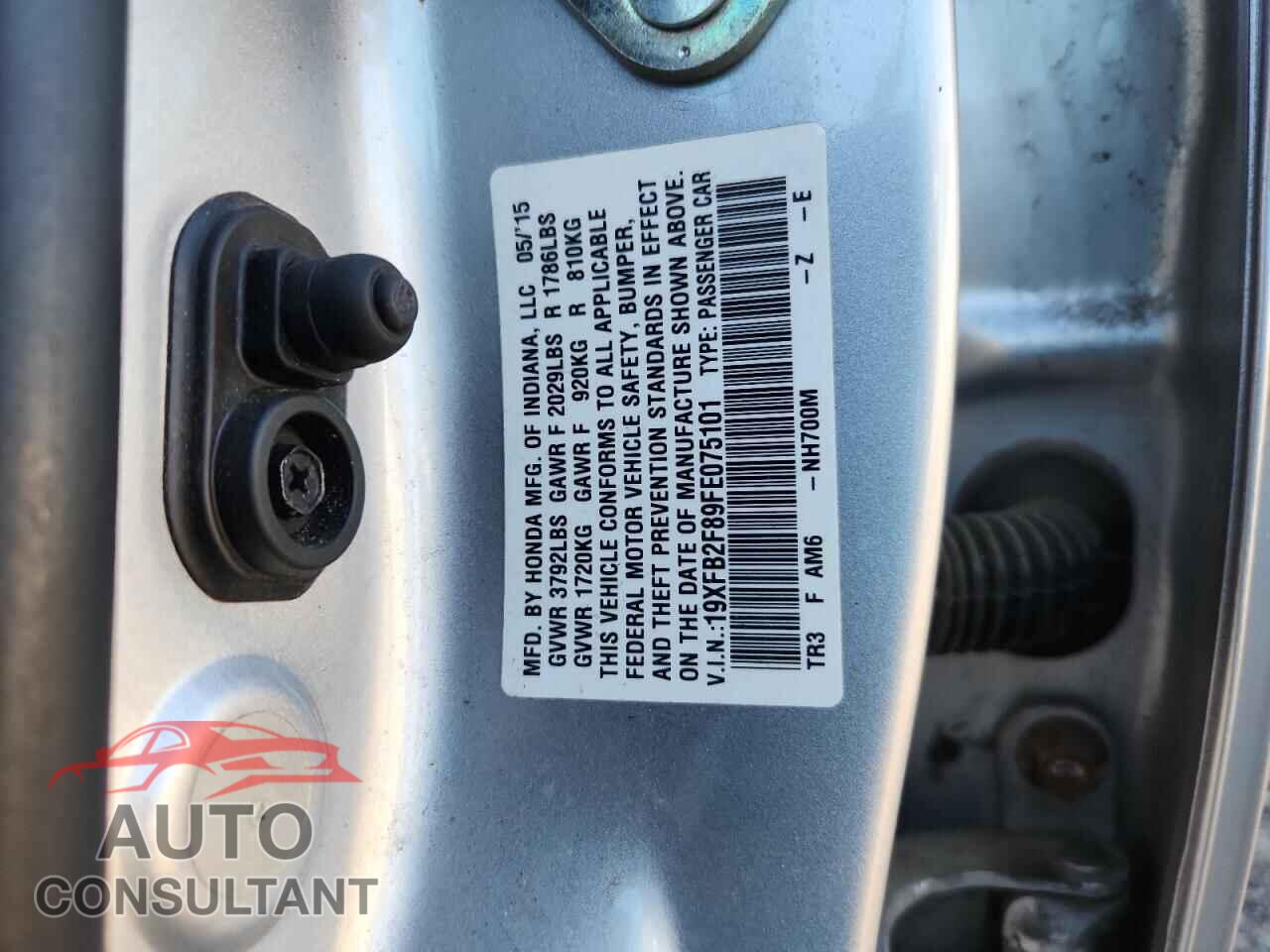 HONDA CIVIC 2015 - 19XFB2F89FE075101