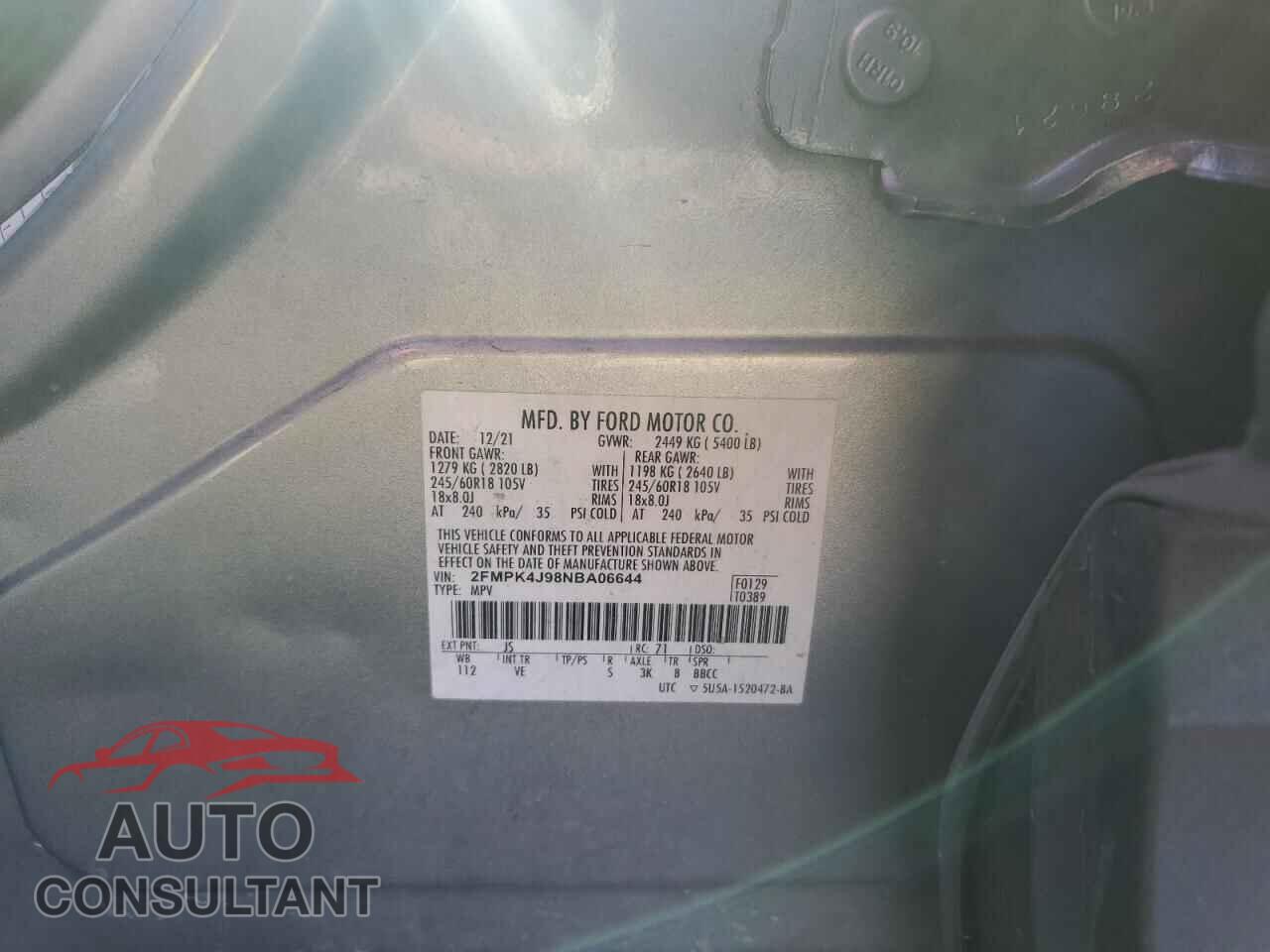 FORD EDGE 2022 - 2FMPK4J98NBA06644