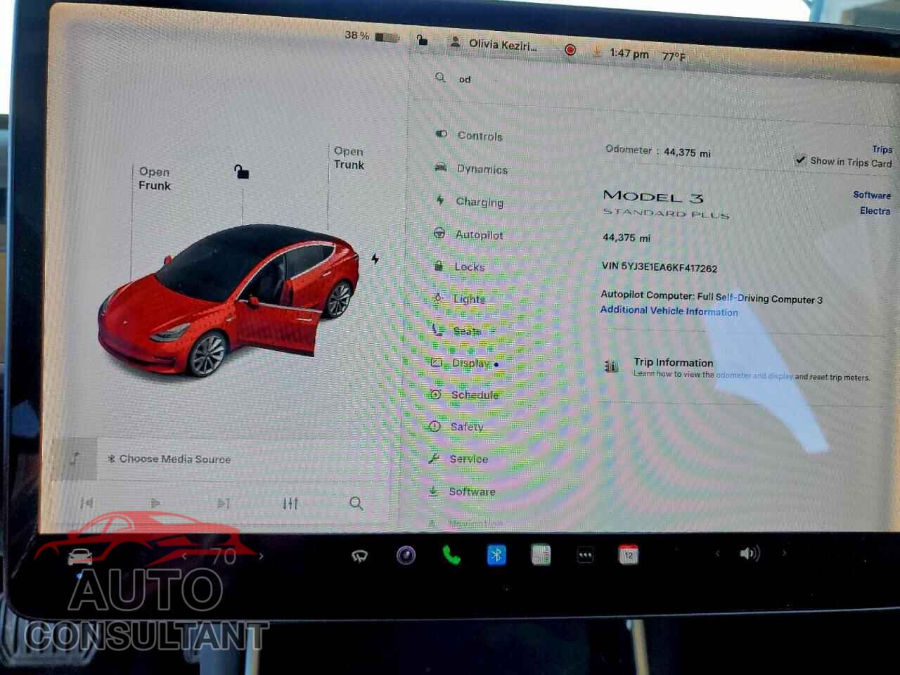 TESLA MODEL 3 2019 - 5YJ3E1EA6KF417262