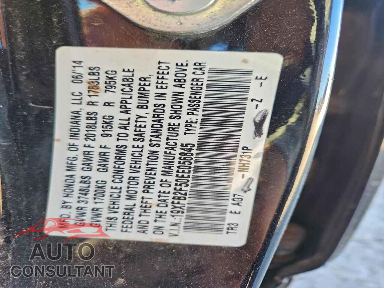 HONDA CIVIC 2014 - 19XFB2F50EE056845