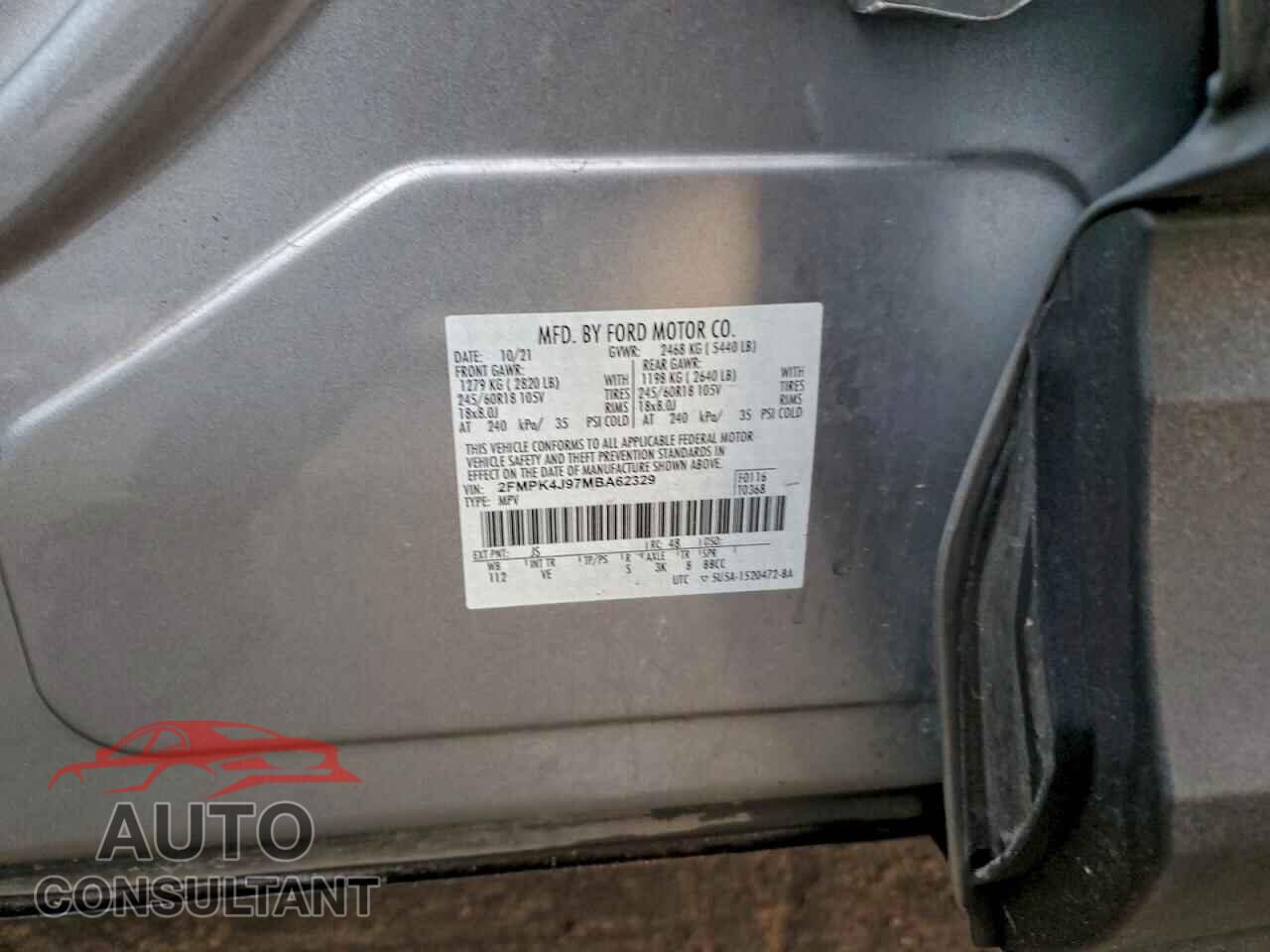 FORD EDGE 2021 - 2FMPK4J97MBA62329