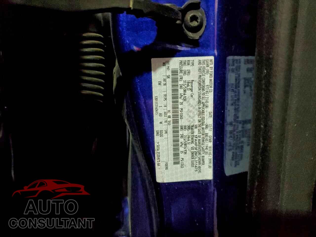 FORD FOCUS 2012 - 1FAHP3F29CL311475