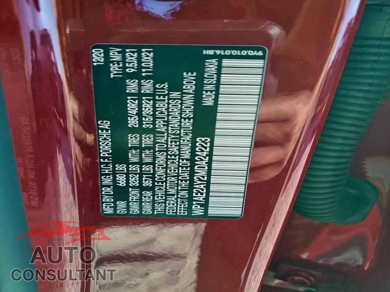 PORSCHE CAYENNE 2021 - WP1AE2AY2MDA24223