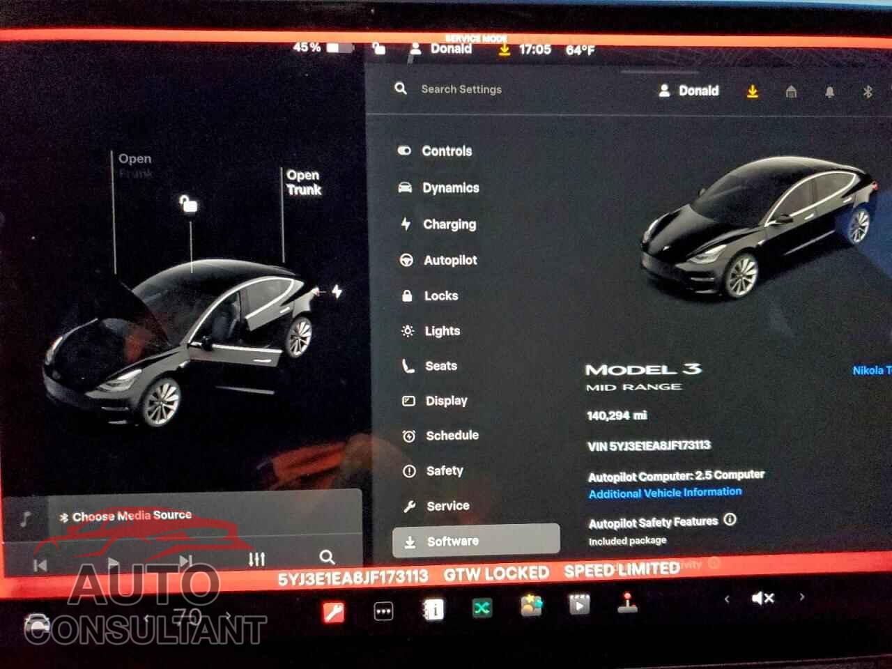 TESLA MODEL 3 2018 - 5YJ3E1EA8JF173113