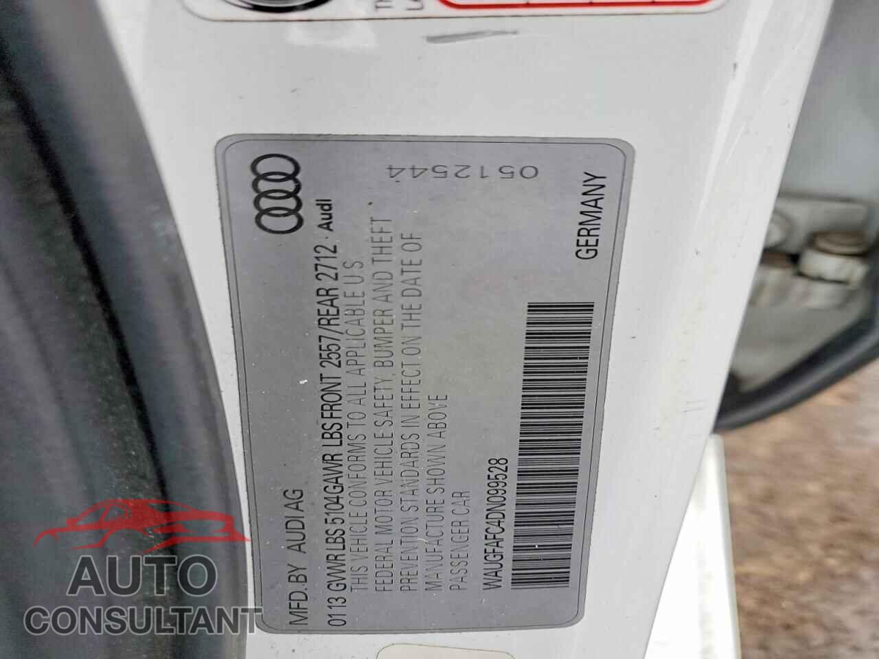 AUDI A6 2013 - WAUGFAFC4DN099528