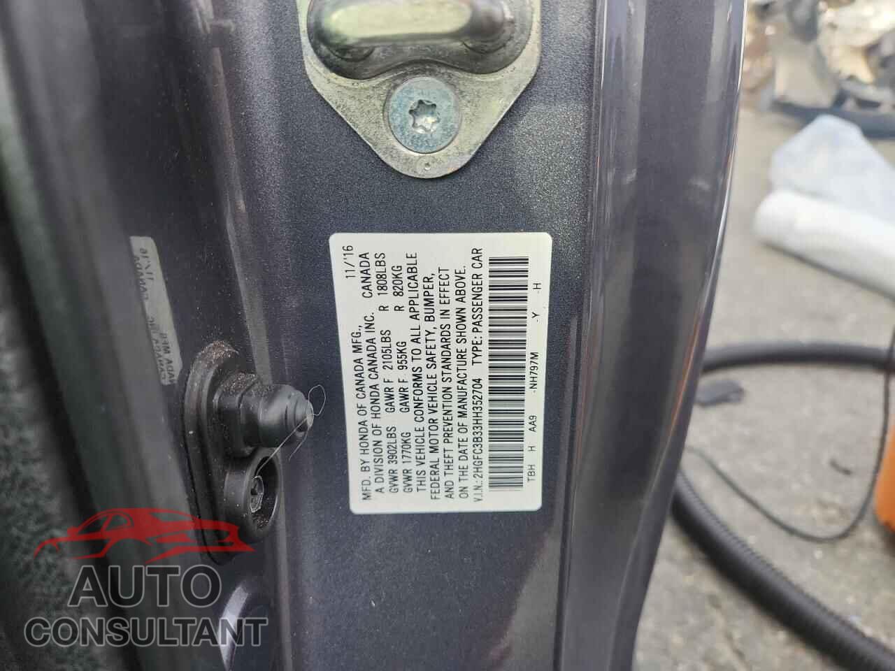 HONDA CIVIC 2017 - 2HGFC3B33HH352704