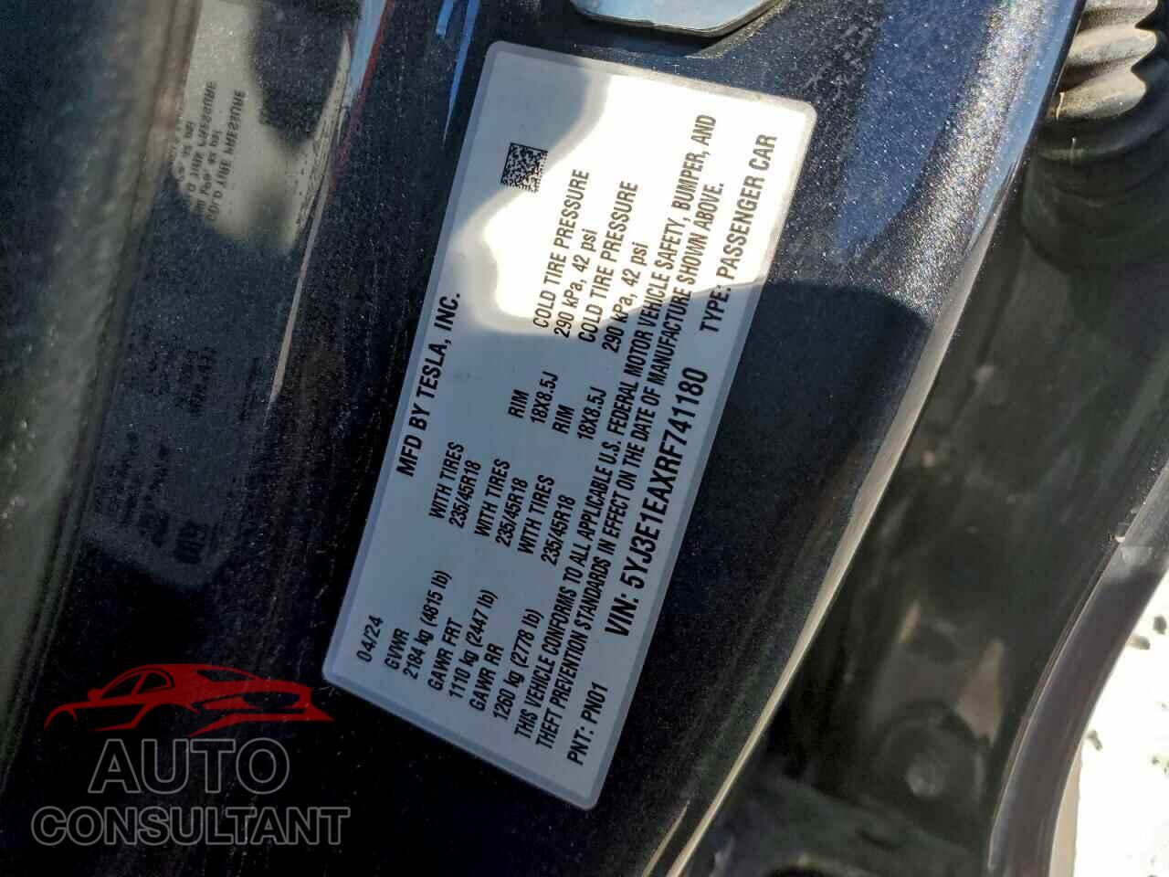 TESLA MODEL 3 2024 - 5YJ3E1EAXRF741180