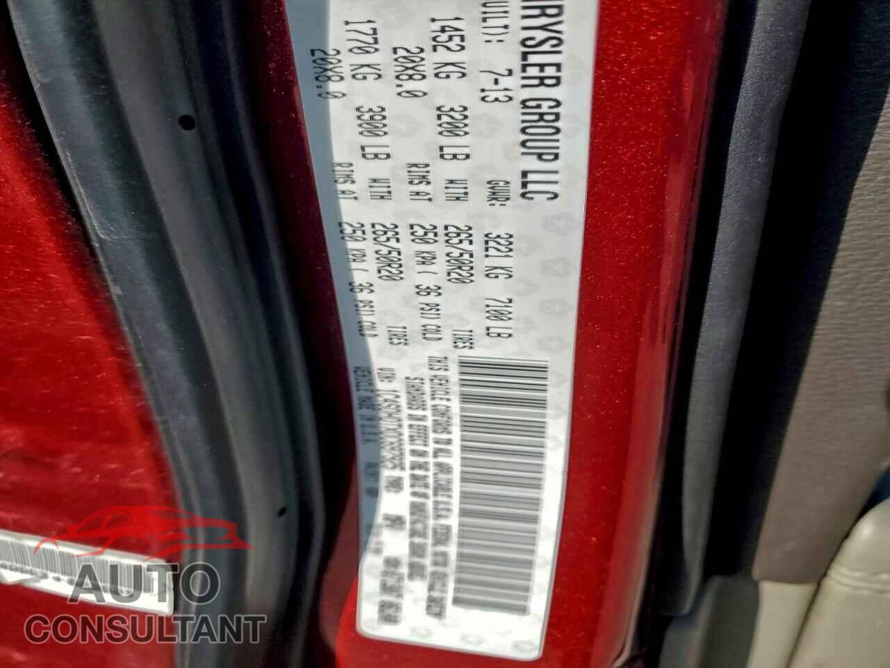 DODGE DURANGO 2013 - 1C4SDHDTXDC697925