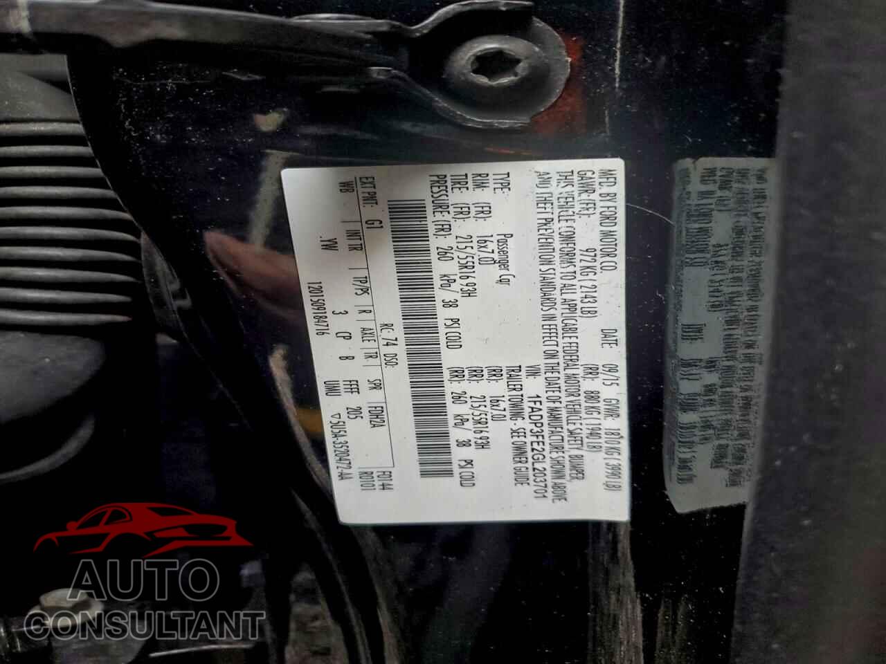 FORD FOCUS 2016 - 1FADP3FE2GL203701