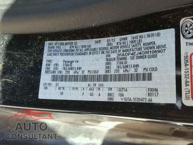 FORD FIESTA 2016 - 3FADP4EJ4GM106907