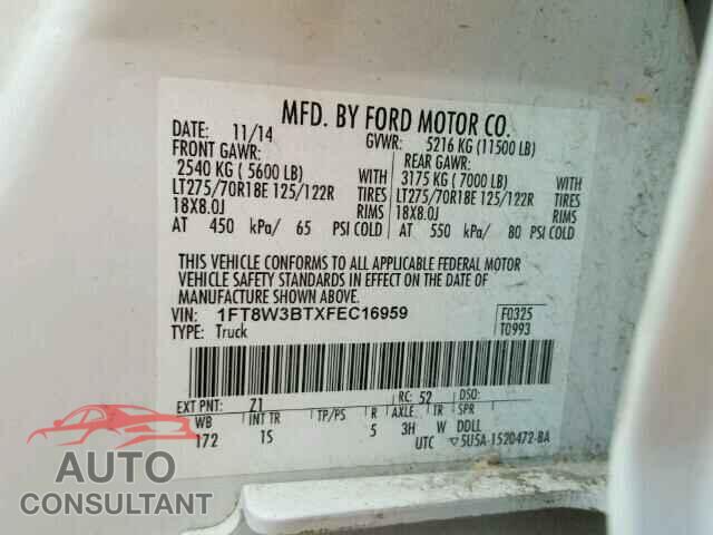 FORD F350 2015 - 1FT8W3BTXFEC16959