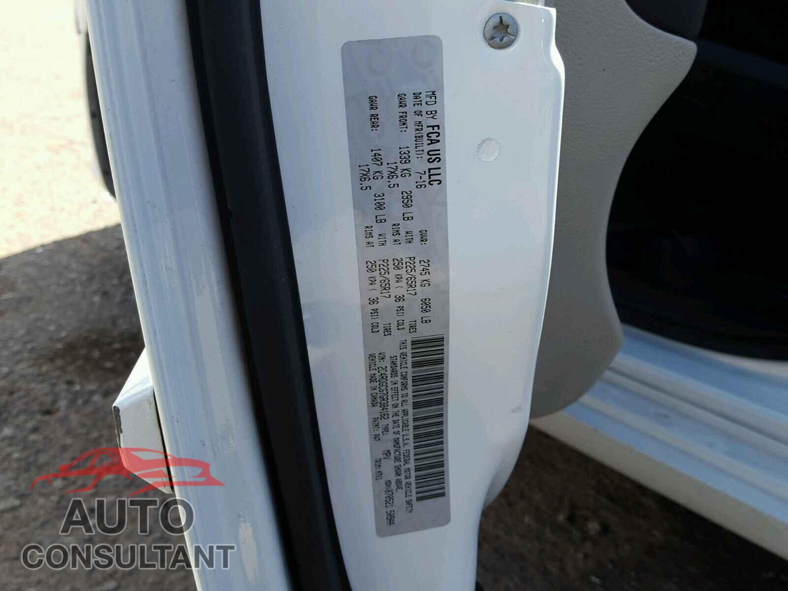 DODGE CARAVAN 2016 - 2C4RDGCG7GR384162
