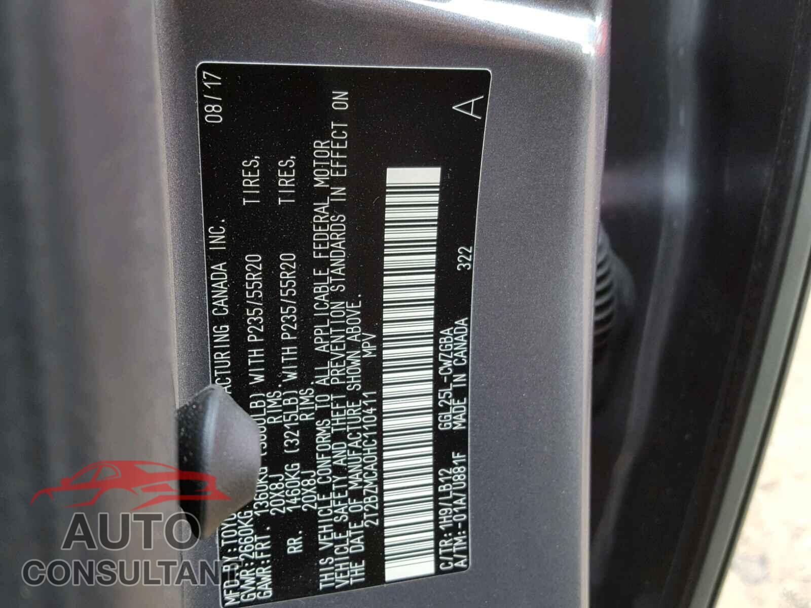 LEXUS RX350 2017 - 2T2BZMCA0HC110411