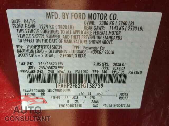 FORD TAURUS 2015 - 1FAHP2F82FG158739