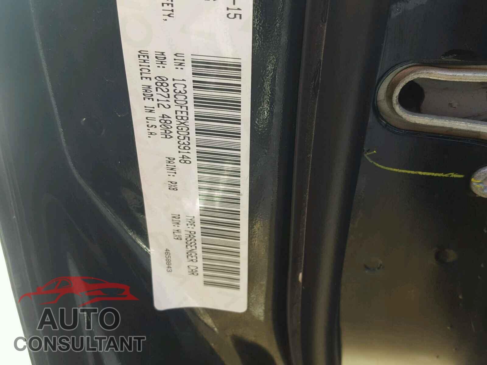 DODGE DART 2016 - 1C3CDFEBXGD539148