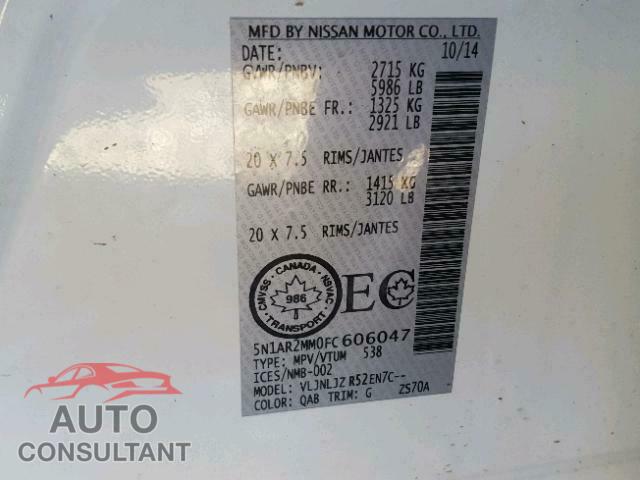 NISSAN PATHFINDER 2015 - 5N1AR2MM0FC606047